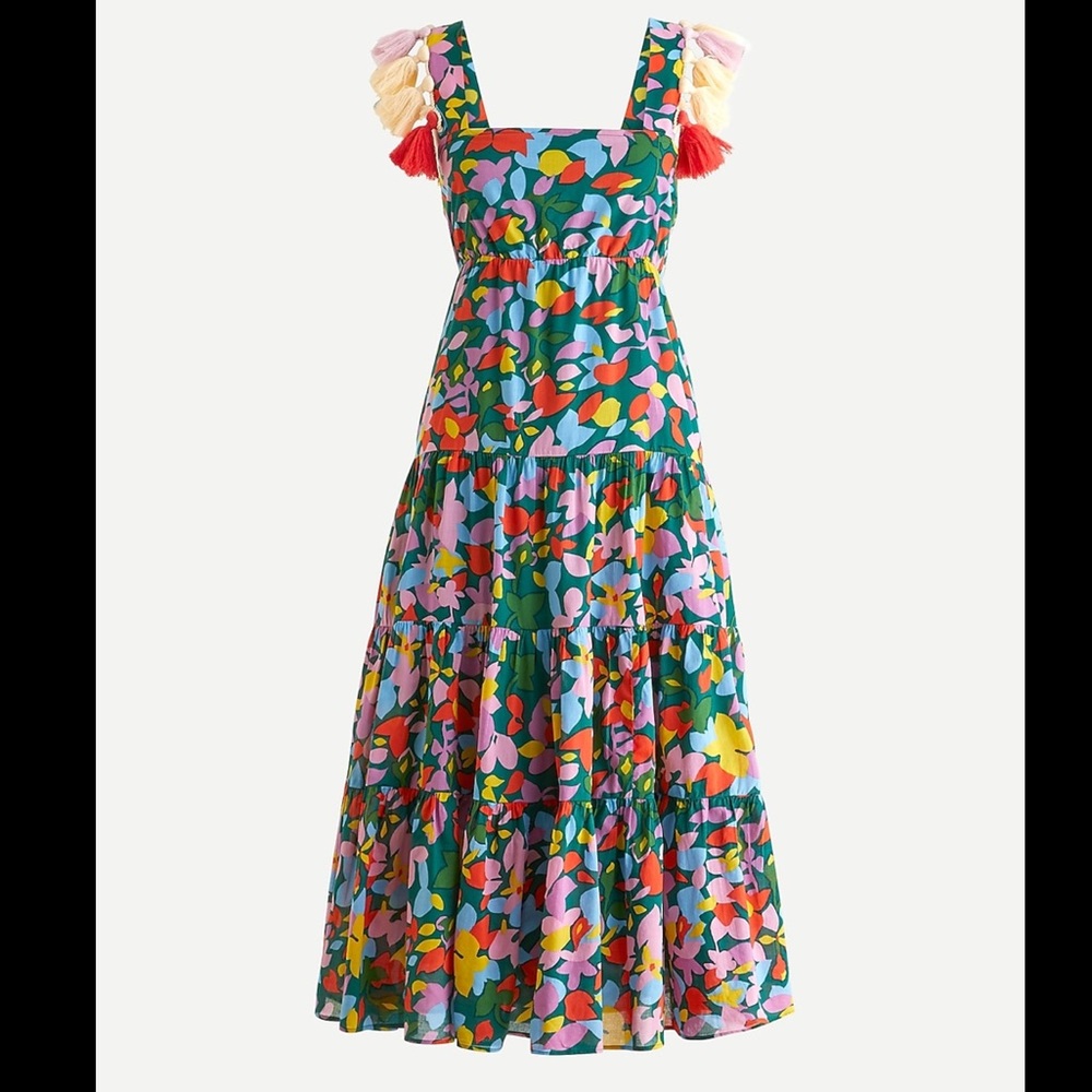 J. Crew Colorful Floral Midi Dress